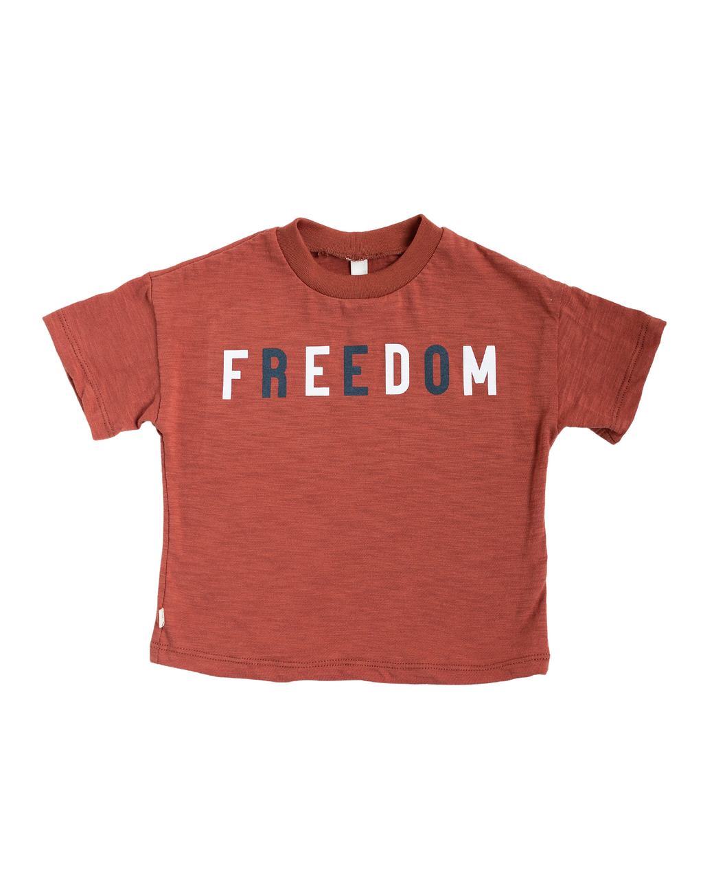 boxy tee - freedom on barn red