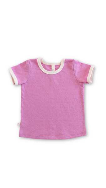 ringer tee - heather dark peony – Childhoods Clothing