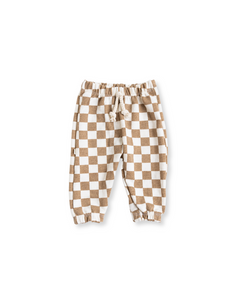 vintage sweatpant CO - taupe checkerboard