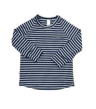 Load image into Gallery viewer, rib knit long sleeve tee PREORDER - navy stripe