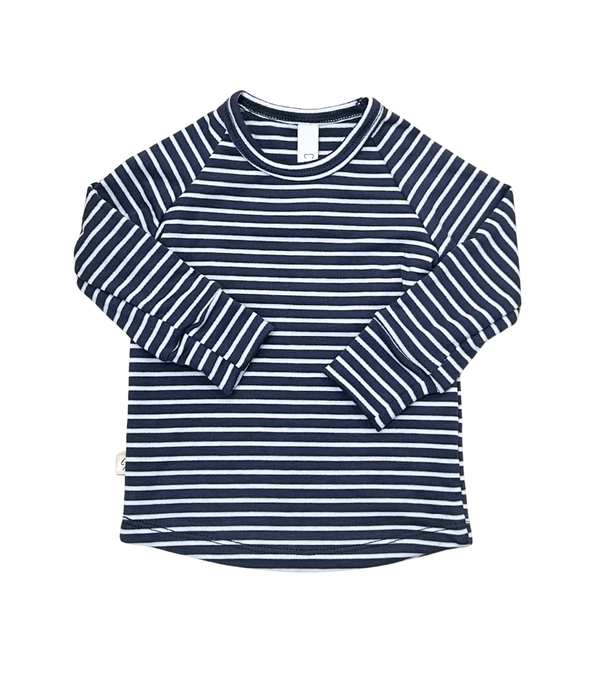 rib knit long sleeve tee PREORDER - navy stripe