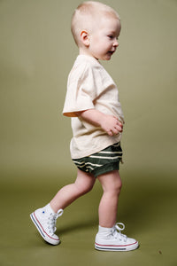 shorties - heritage green stripe