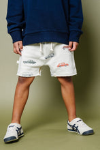 Load image into Gallery viewer, boy shorts - cars on skyline blue