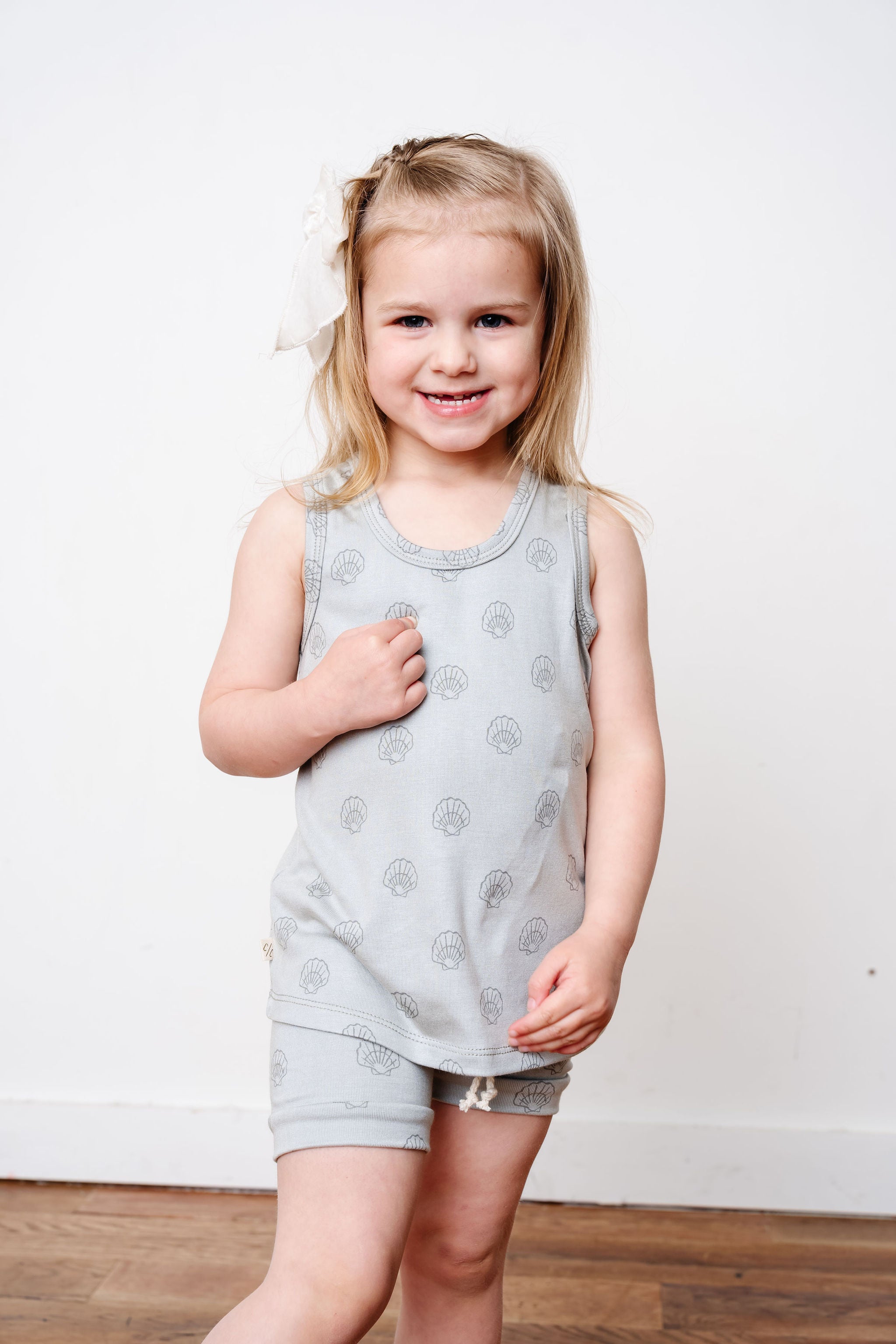 rib knit shorts - seashells