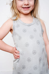 rib knit tank top - seashells