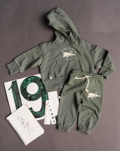 vintage hoodies - go mustangs - heritage green