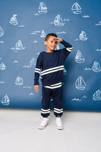 Load image into Gallery viewer, vintage sweatpants - shoreline stripe - league blue