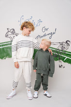 Load image into Gallery viewer, vintage sweatpants - racing stripes on oyster