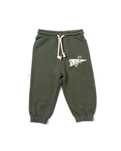 vintage sweatpants - go mustangs - heritage green