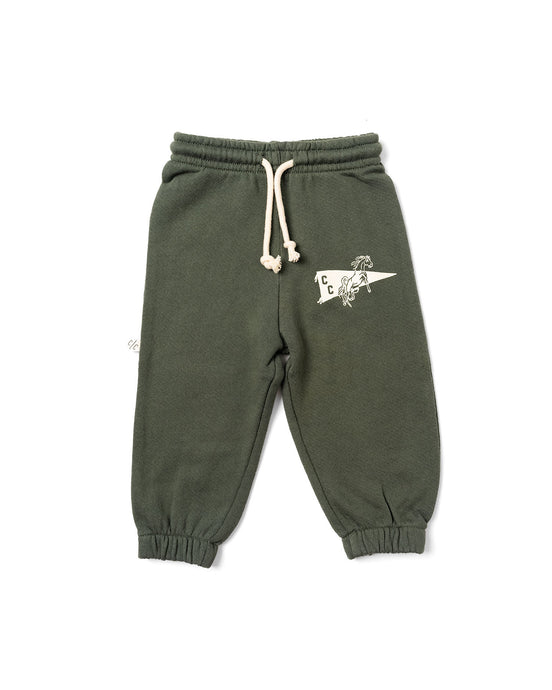 vintage sweatpants - go mustangs heritage green