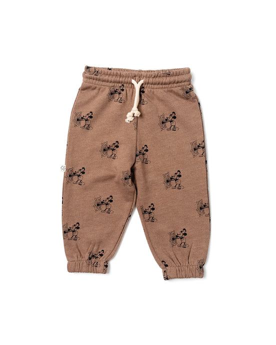 vintage sweatpants - steamboat willie - driftwood