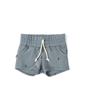 Load image into Gallery viewer, french terry retro short - bolts on mineral blue