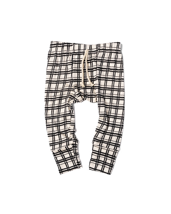 rib knit pant - painted plaid