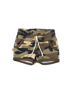 french terry retro short - camoflauge