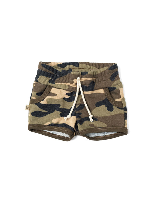 french terry retro short - camoflauge