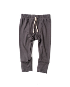 rib knit pant - ebony