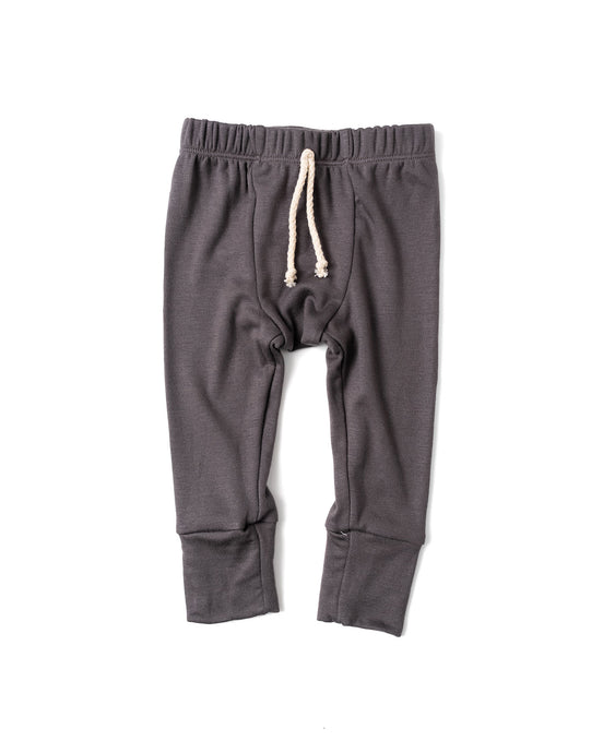 rib knit pant - ebony