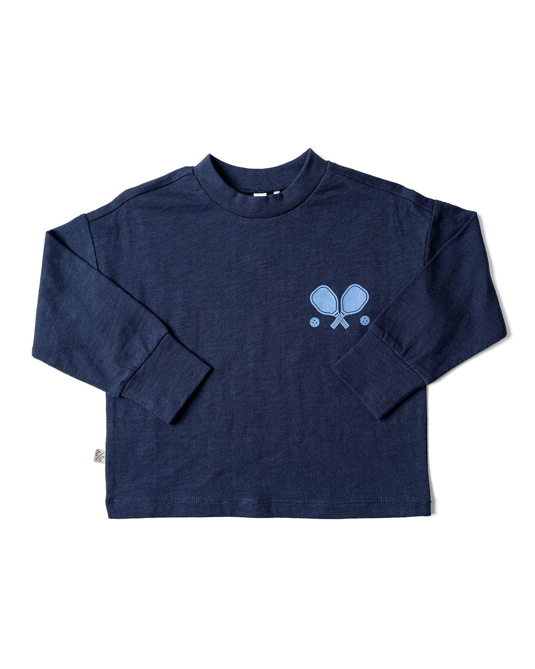 boxy long sleeve tee - pickleball club - league blue