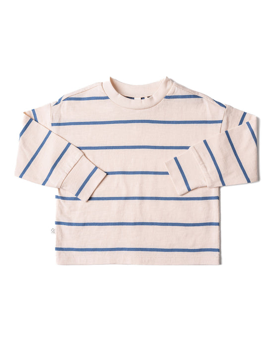 boxy long sleeve tee - breton stripe