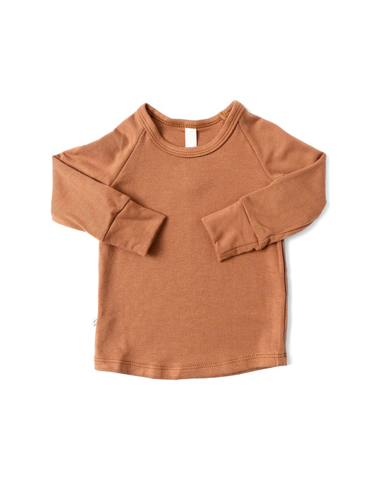 rib knit long sleeve tee - teddy