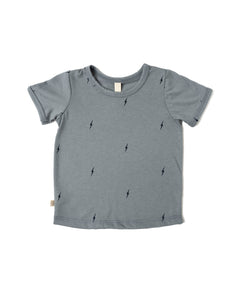 ringer tee  - bolts on mineral blue
