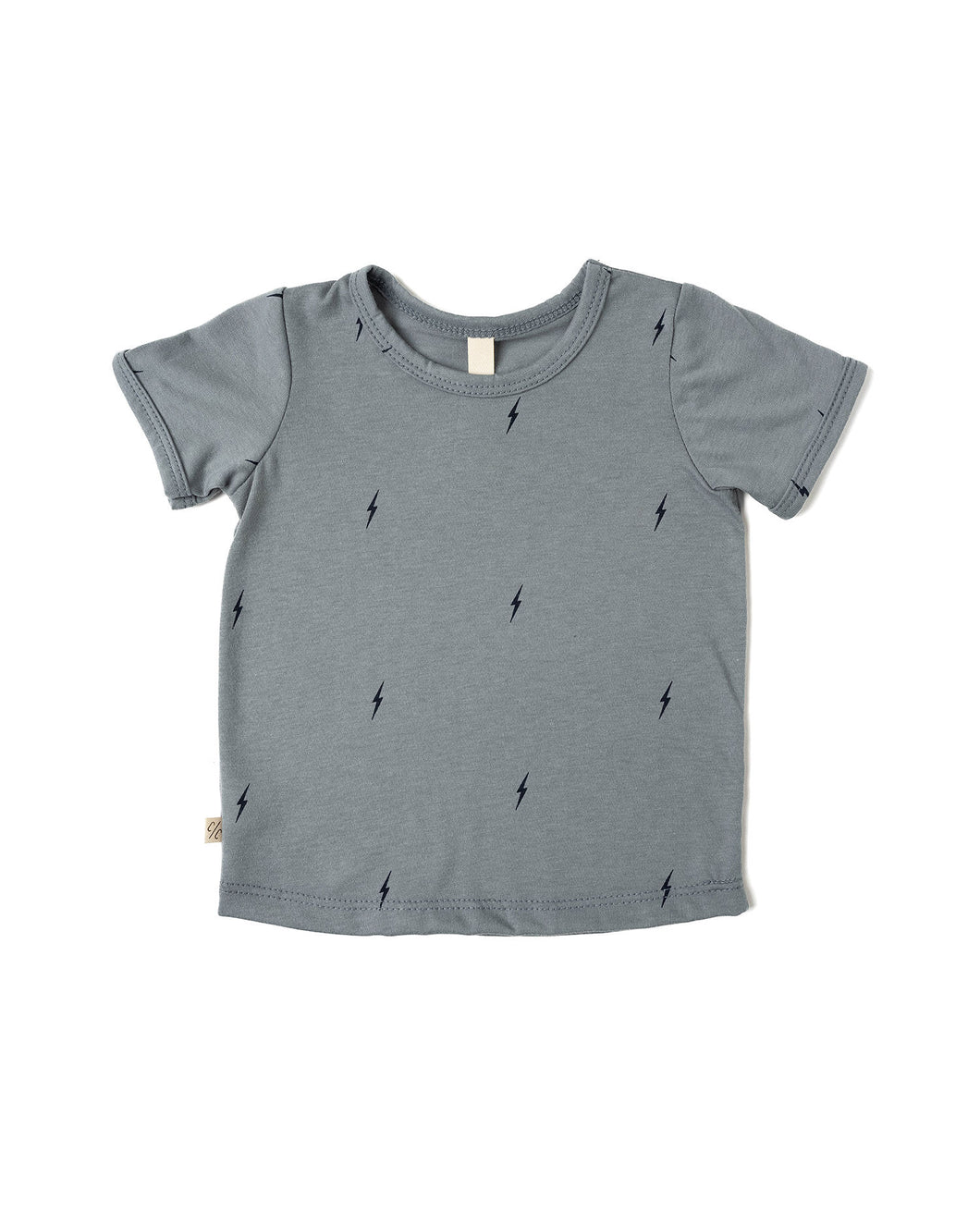 ringer tee  - bolts on mineral blue
