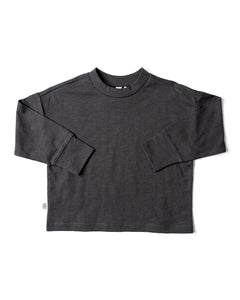 boxy long sleeve tee - carbon