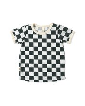 Load image into Gallery viewer, ringer tee  - jade checkerboard