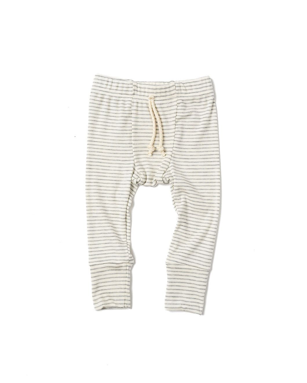 rib knit pant - fog stripe