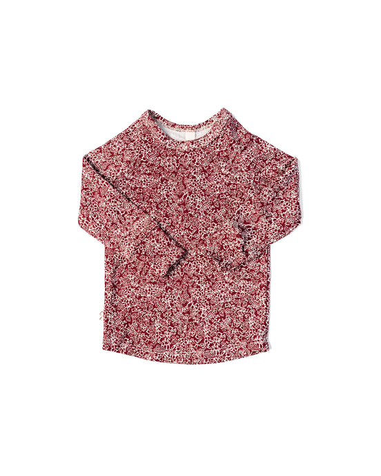 rib knit long sleeve tee - holiday bloom