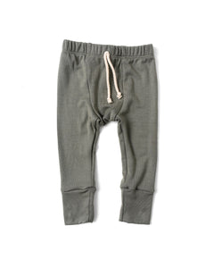 rib knit pant - dark sage
