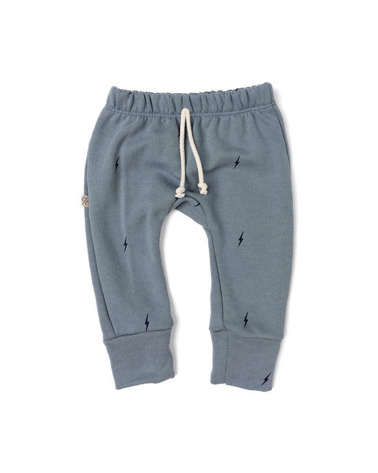 gusset pants - bolts on mineral blue