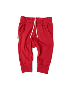 jersey jogger - deep red