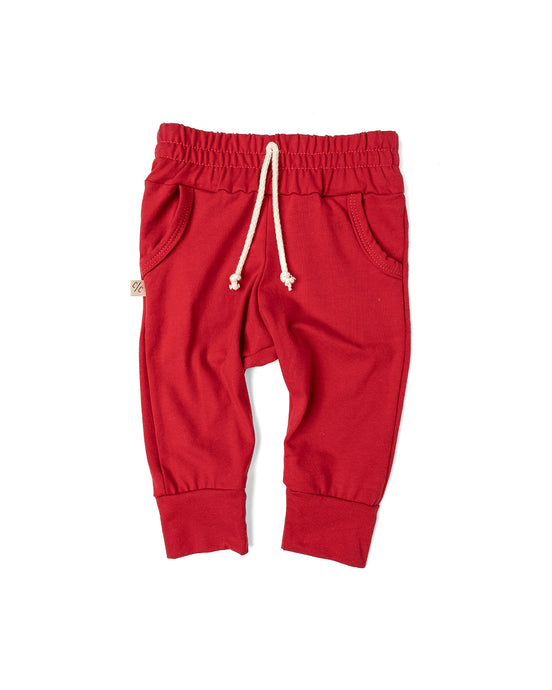 jersey jogger - deep red