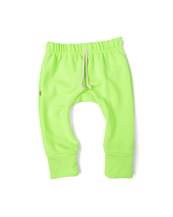 gusset pants - neon green