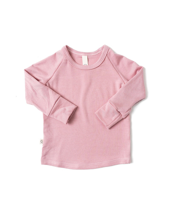 rib knit long sleeve tee - frosting
