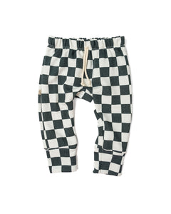 gusset pants - jade checkerboard