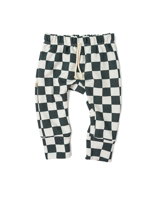 gusset pants - jade checkerboard