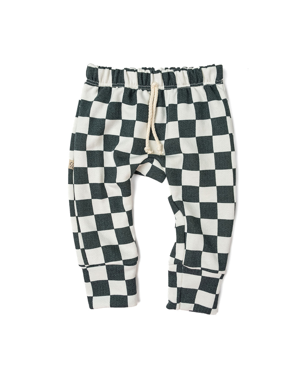 gusset pants - jade checkerboard