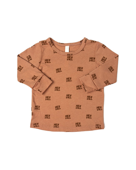 long sleeve tee - hey yall