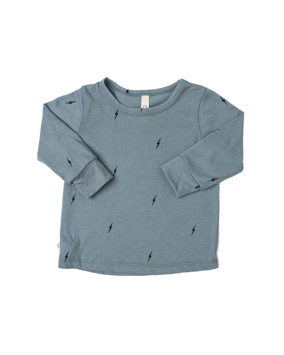 long sleeve tee - bolts on mineral blue