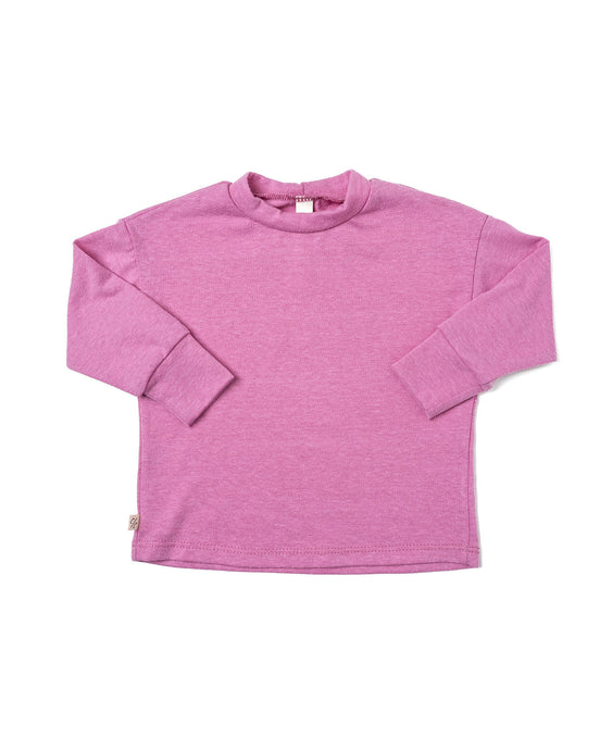 boxy long sleeve tee - dark heather peony