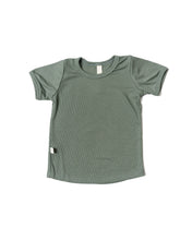 Load image into Gallery viewer, rib knit tee - sage