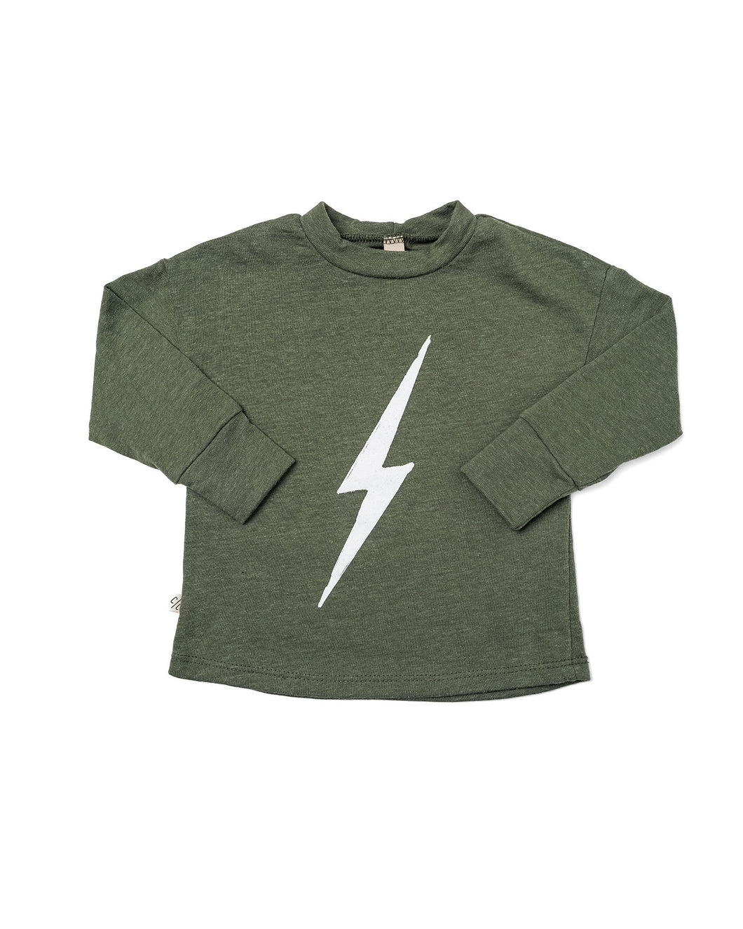 boxy long sleeve tee - lightning on heather thyme