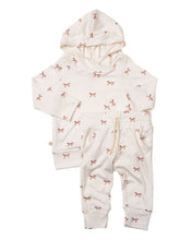 Load image into Gallery viewer, rib knit hoodie set - classic bow on natural