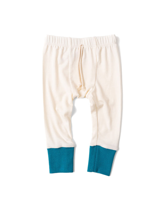 rib knit pant - natural aruba and sage