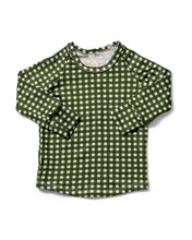 Load image into Gallery viewer, rib knit long sleeve tee - green gingham
