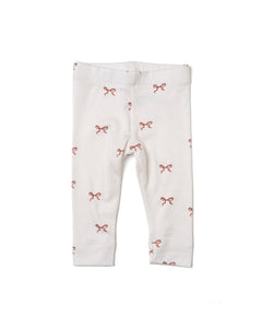 leggings - classic bows on natural