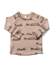 Load image into Gallery viewer, rib knit long sleeve tee - toy trains - coming soon