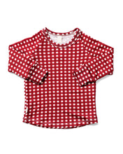 Load image into Gallery viewer, rib knit long sleeve tee - red gingham